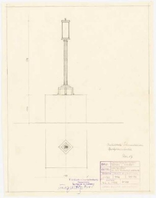 Verwaltungsgebäude der Sächsischen Bauernschaft, Dresden: Details vom Kandelaber an der Feldgasse (Variante)1:20