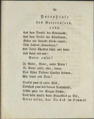 Paraphrase des Vaterunsers.