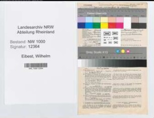Entnazifizierung Wilhelm Eibest, geb. 18.12.1898 (Versich.Angest.)