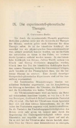 IX. Die experimentell-phonetische Therapie