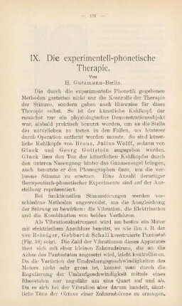 IX. Die experimentell-phonetische Therapie