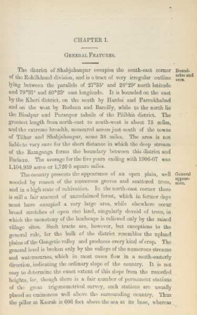 Chapter I. General features