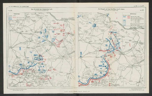 Nr. 16. u. Nr. 17. Der Abschluß der Schlacht bei Lods am 24. und 25. November 1914. Die Kämpfe auf dem Nordflügel der 9. Armee vom 26. bis 30. November 1914.