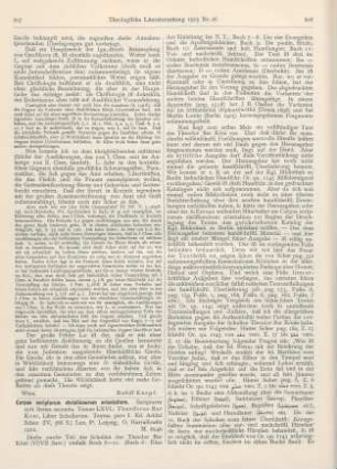 807-809 [Rezension] Scher, Addai (Ed.), Corpus Scriptorum Christianorum Orientalium. Scriptores syri. Series II. Tomus LXVI