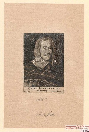 Georg Ingolstätter, Nürnberger; geb. 1601; gest. 1663