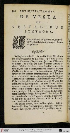 De vesta et vestalibus syntagma