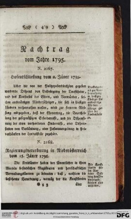 Nachtrag vom Jahre 1795