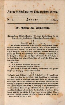 Pädagogische Revue : Centralorgan für Wissenschaft, Geschichte u. Kunst d. Haus-, Schul- u. Gesamterziehung, 1856 = Bd. 44
