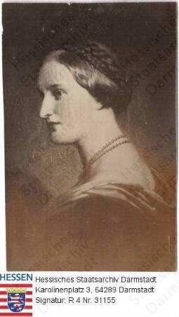 Carrière, Agnes geb. Freiin v. Liebig (1829-1862) / Porträt, Brustbild, rechtes Profil
