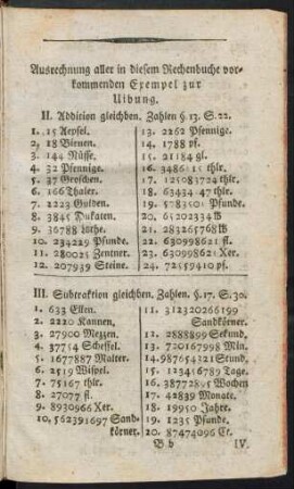 Ausrechnung aller in diesem Rechenbuche vorkommenden Exempel zur Uibung