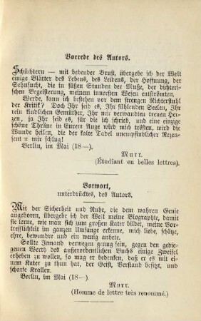 Vorwort, unterdrücktes, des Autors