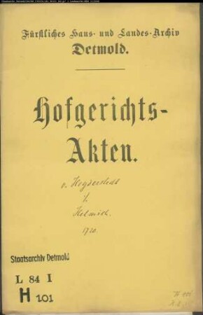 von Heyderstädt, Kapitänleutnant gegen Helmich zu Wissentrup - Schuldforderung