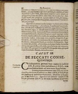 Caput III. De Peccati Consequentibus.
