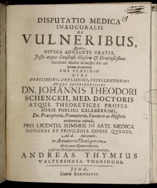 Disputatio Medica Inauguralis De Vulneribus