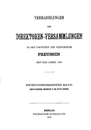 10: Verhandlungen der ... Direktoren-Versammlung in der Provinz Hannover - 10=72.1907