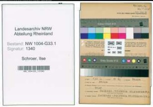 Entnazifizierung Ilse Schroer , geb. 09.04.1922 (Schulhelferin)