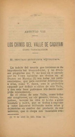 Artículo VIII. Los chinos del valle de Cagayan