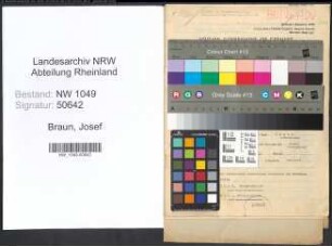 Entnazifizierung Josef Braun , geb. 24.11.1900 (Steuerhelfer)