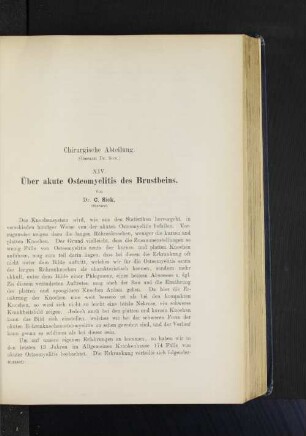 Chirurgische Abteilung.