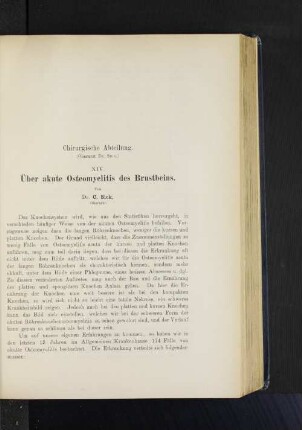 Chirurgische Abteilung.