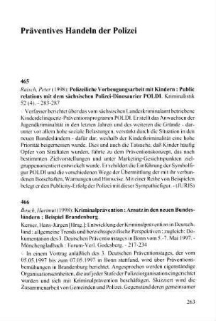 263-270, Präventives Handeln der Polizei