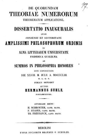 De quorundam theoriae numerorum theorematum applicatione