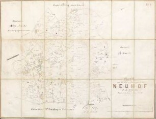 N° V; Charte von der Hof. u: Dorfffeldmark Neuhof, D.A. Ribnitz