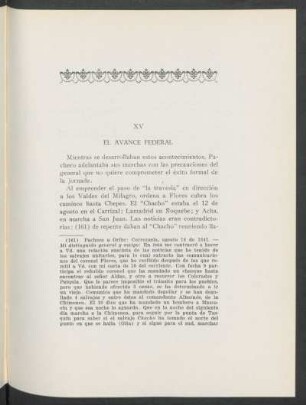 XV - El avance federal