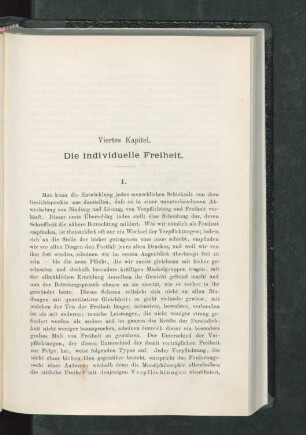 Viertes Kapitel. Die individuelle Freiheit