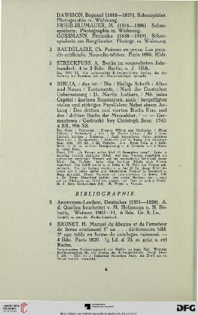 Bibliographie (Nr. 5-12)