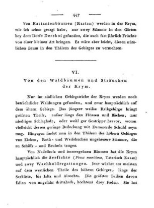 VI. Von den Waldbäumen und Sträuchen der Krym