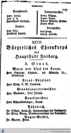 Bürgerl. Ehrenkorps der Hauptstadt Freiburg