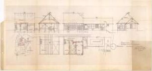 Döllgast, Hans; Prichsenstadt (Bayern); Ev. Pfarrkirche mit Jugendheim - Pfarrhof (Lageplan; Grundrisse; Ansichten; Schnitte)