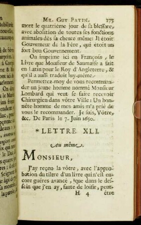 Lettre XLI. - Lettre XLV.