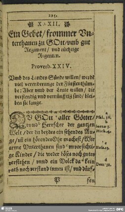 XXXII. Gebet frommer Unterthanen, zu Gott umb gut Regiment