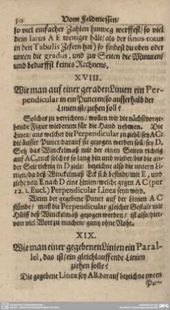 XIX. Wie man einer gegebenen Linien ein Parallel, das ist/ein gleichlauffende Linien ziehen solle?