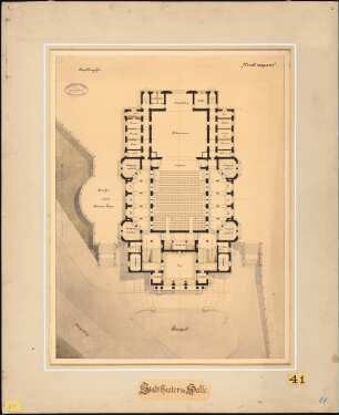 Stadttheater, Halle/Saale 1. Projekt: Grundriss Parkett