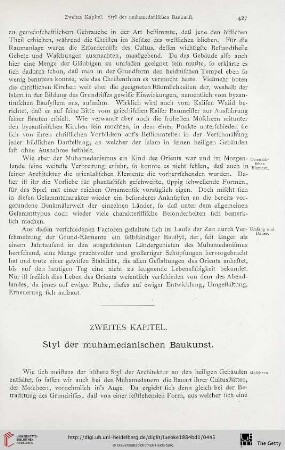 Zweites Kapitel: Styl der muhamedanischen Baukunst