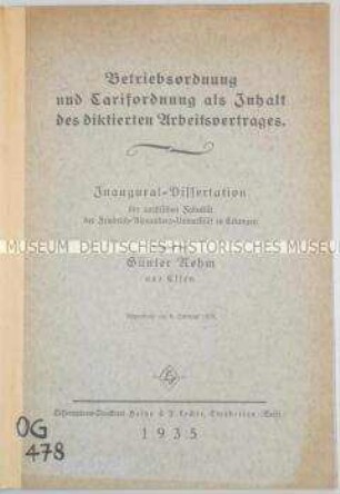 Dissertation zum Arbeitsvertragsrecht