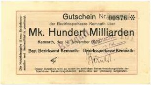 Geldschein / Notgeld, 100 Milliarden Mark, 10.11.1923