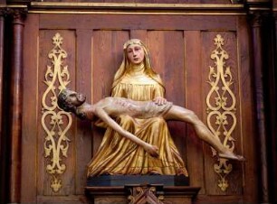 Frankreich. Limousin. Correze. Argentat. Altstadt. Eglise Saint Pierre. la Vierge. 1633