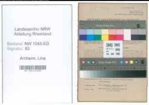 Entnazifizierung Lina Arnheim , geb. 01.07.1898 (Lehrerin)