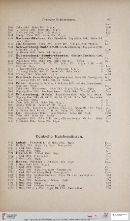 Deutsche Reichsmünzen (Nr. 3167-3327)