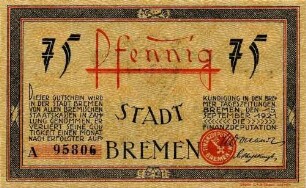Gutschein - 75 Pfennig