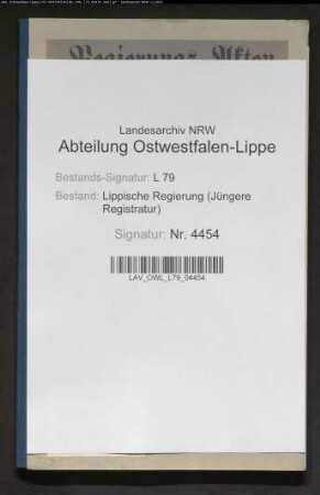 Erhebung der Falkenhagener Forstgelder und Spezialrendantur der Generalkasse
