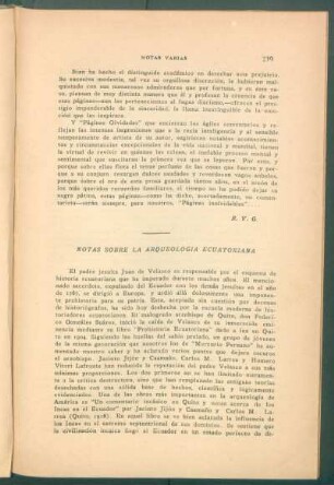 Notas sobre la arqueología ecuatoriana