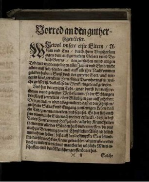 Vorred an den guthertzigen Leser