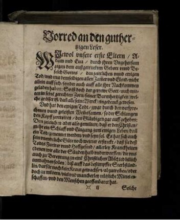 Vorred an den guthertzigen Leser