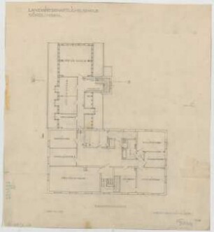 Fischer, Theodor; Nördlingen; Landwirtschaftsschule - Grundriss OG