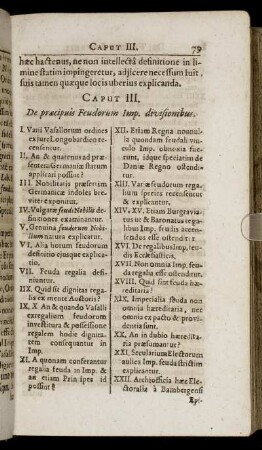 Caput III. De præcipuis Feudorum Imp. divisionibus.